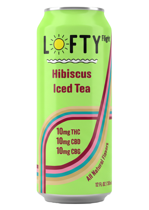 Lofty Hibiscus Iced Tea can on a white background